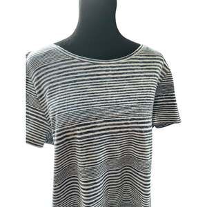 Studio Works short sleeve blue stripe Tee, women's size L